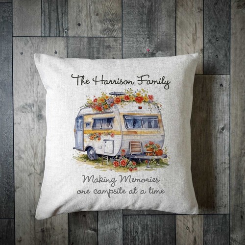 Personalised caravan cushion - caravan,
