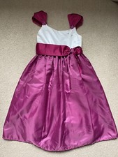 Girls ivory & Maroon/ Merlot Bridesmaid/ Christmas Dress - age 6 - BHS bridal