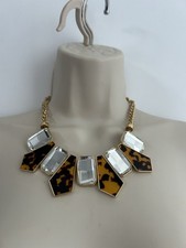 JAEGER Collar Length Gold Toned Fringe Bib Statement Necklace