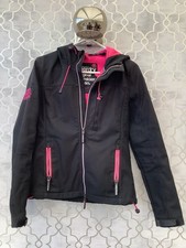 Superdry Women's Jacket Size S Black/Pink Windtrekker Hooded Full Zip