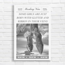 Glitter and Ribbon Black White