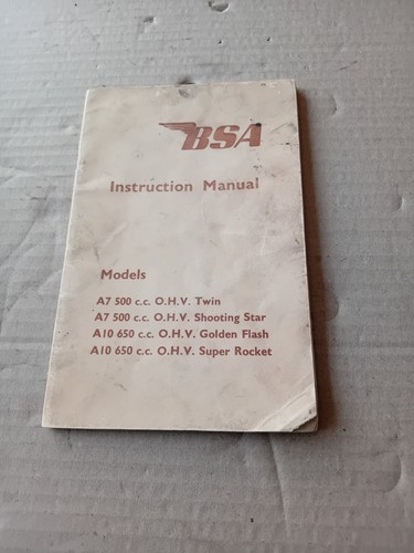 Bsa instruction manual models - instruction,