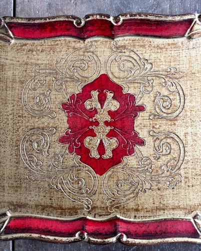 Florentine papermache tray - florentine,