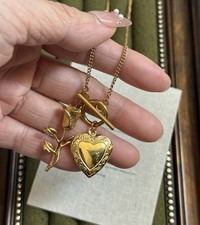 Gold Heart Locket Necklace
