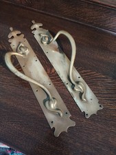 PAIR OF HEAVY SOLID BRASS DOOR