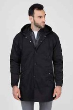BNWT mens REPLAY 2 in 1 parka jacket coat hooded padded black size M RRP £380