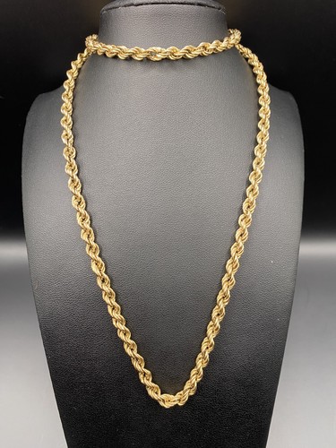 9ct gold rope necklace - gold,