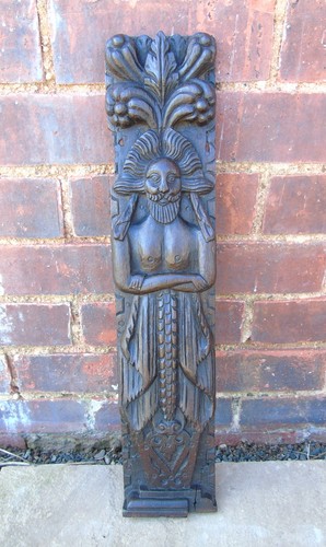 16th century carved oak term - 16th,