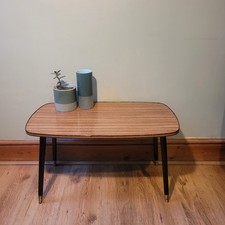 Vintage Mid Century 50s 60s  Side Coffee Table Black Dansette Legs Retro Atomic 