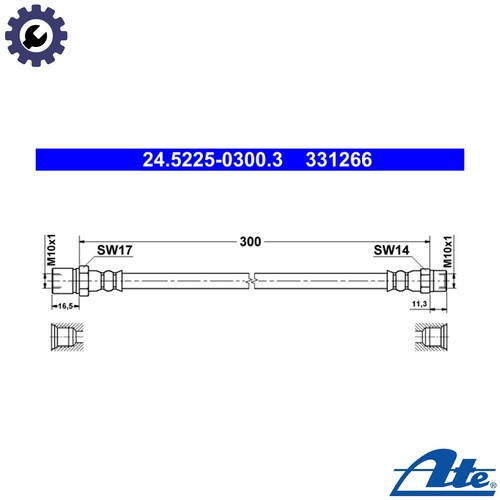 Brake hose 5225 0300 - 24.5225-0300.3, for