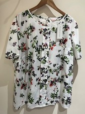 Slimma Top Size 26 New White Floral Sheer Short Sleeve Blouse Formal Summer Occa
