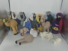 Hand Knitted Nativity Set - 15 Pieces Including Camels, Donkey & Sheep - New