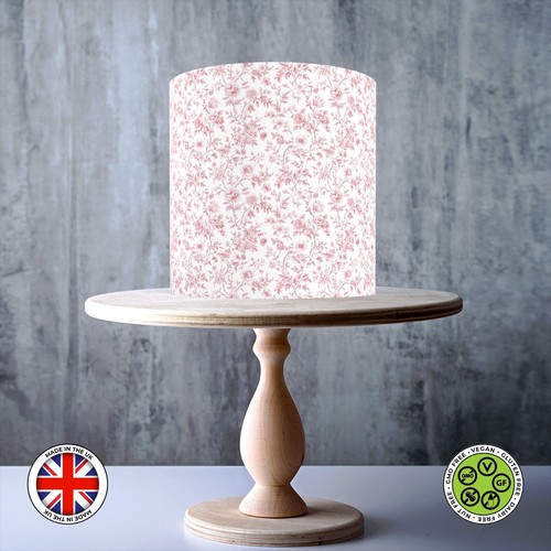 Pink floral toile - floral, jouy