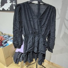 Ladies Black Ra-ra Tiered