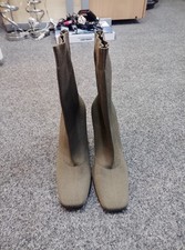 Zara khaki ladies 4 inch heel boots size 8