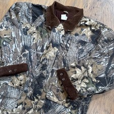 Vintage Ozark Trail Jacket Mens L Brown Camo Canvas Field Chore Hunting Coat 90s