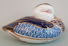 Vintage Royal Crown Derby Imari Patterned Ornamental Duck Paperweight