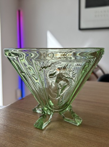 Sowerby art deco green glass - sowerby,