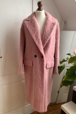 RARE ZARA GENUINE PINK MOHAIR MANTECO WOOL COAT OVERSIZE SIZE MEDIUM M  NEW