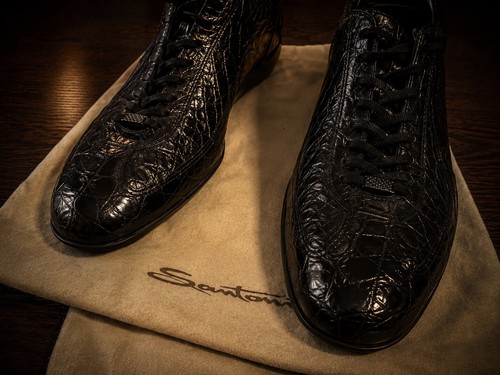 Crocodile santoni tie - santoni,