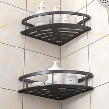 2PCS Corner Shower Rack Shelf Bathroom Storage Organiser Basket Tidy Shelf UK