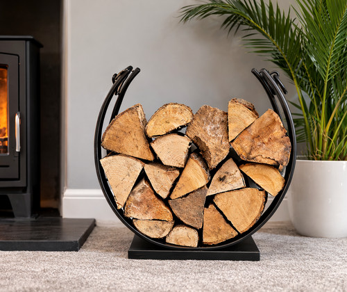 Modern black metal log - log, holder