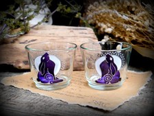 Moon gazing hare glass candle - moon,