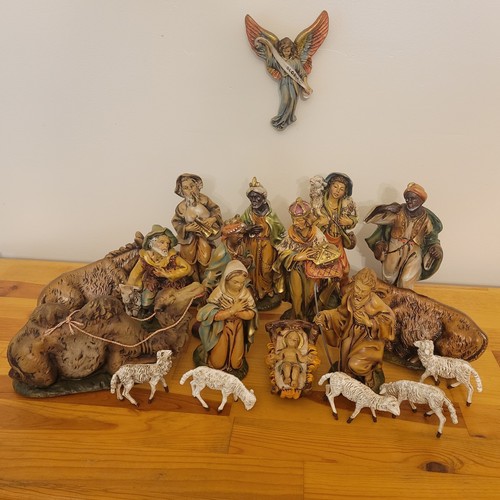 Vintage paper mache nativity - paper,