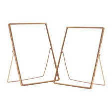 2x Standing Metal Photo Frames Table Desk Picture Display 8" x 10" Rose Gold