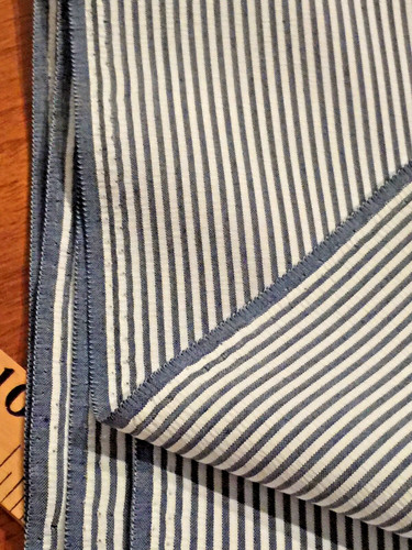 1990s seersucker navy white - &,