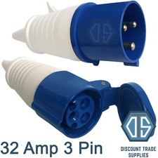 32 Amp 3 Pin Plug & Coupler