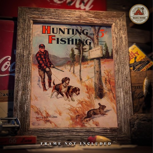 Vintage rabbit hunting fishing - hunting,