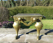 Antique Edwardian Brass Footman with Handles and Faux Drawer Knobs - Small Table