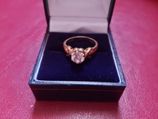 QVC Diamonique 14ct Gold  Brilliant-cut Simulated Diamonds Ring size N  