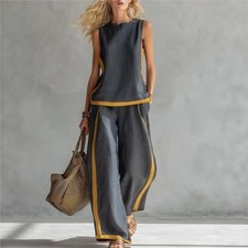 New Sleeveless Contrast Wide