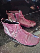 Gabor  Leather Anckle Boots Maroon