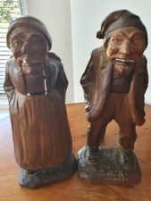 ANTIQUE  RARE Pair BLACK FOREST CARVED NUTCRACKERS  A/F REDUCED 