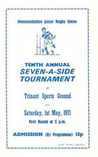 MONMOUTHSHIRE JUNIOR UNION 7s 1971 RUGBY PROG SEMTEX NEWBRIDGE UTD EBBW VALE ATH