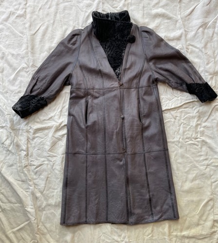 Vintage leather coat with - , full