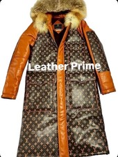 Real Leather Parka coat with