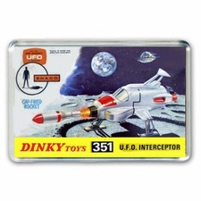 RETRO DINKY TOYS  Gerry Andersons UFO INTERCEPTOR  ADVERT -JUMBO FRIDGE MAGNET