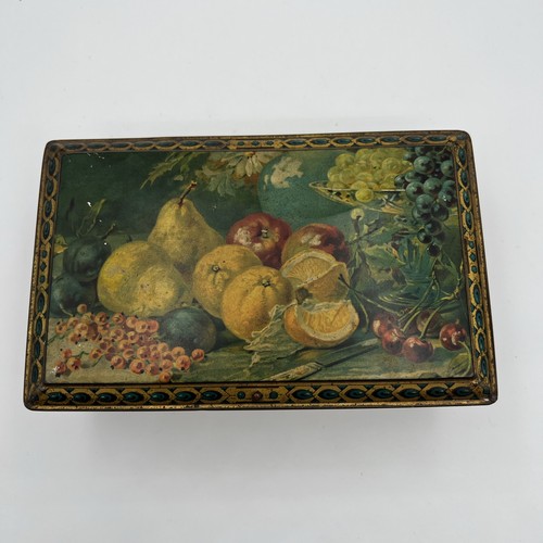 Vintage tin box fruit still - vintage,