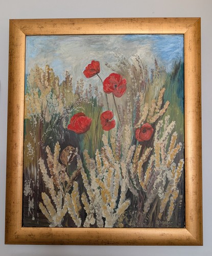 Framed large vintage oil - framed,