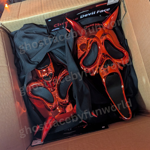 Ghost face chrome devil mask - face,