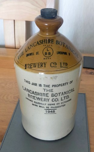 Stoneware flagon jug lancs - jug, 'lancs