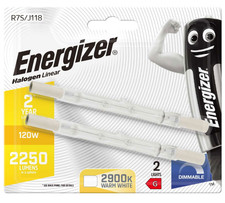 2x Energizer Linear 118mm R7S 2250 Lumens Halogen Bulbs 240V ( 120W ) Dimmable