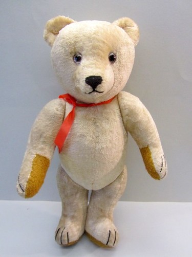 Vintage white teddy bear - vintage,