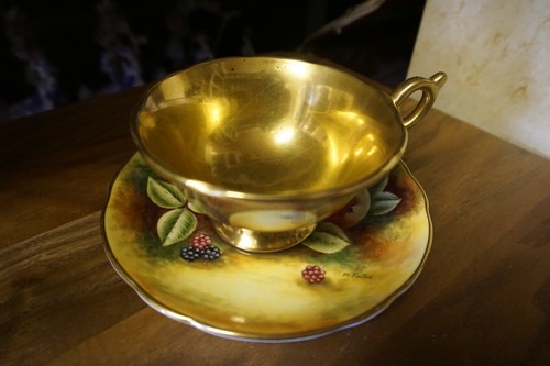 Gold coalport cup and - coalport,
