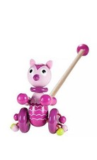 Mousehouse Gifts Push Along Toy Pink Owl for Baby and Toddler Girls