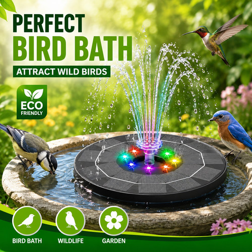 Solar bird bath fountain - bath,